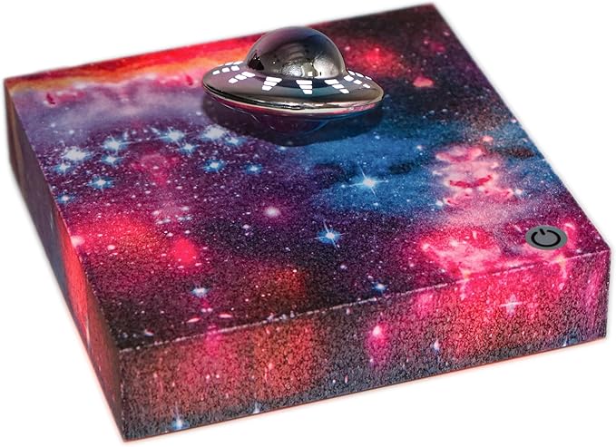 Levitating UFO Lamp - Magnetic Floating 360° Rotation with RGB Galaxy Effects, Auto-Rotating Silent LED Night Light, Cool Tech Decor for Office/Bedroom, Unique Gifts for All Ages