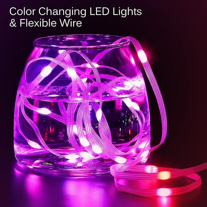 LED Curtain Lights, 10ft x 8ft 240 LED RGB Color Changing String Fairy Lights Curtain with Smart APP Control, Music & Voice Sync for Bedroom Backdrop Indoor Outdoor Christmas Decorations