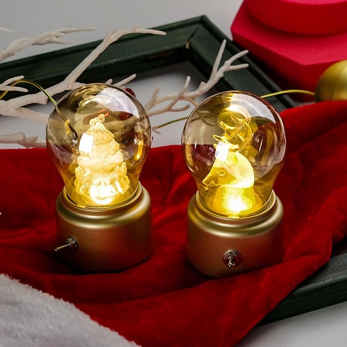 Elk-Style Bulb USB Night Light, British Vintage Creative Ambiance Lamp,Rechargeable Small Lamp, Led Night Light Bulb Lamp Kids Bedside Lamp for Kids, Girls, Boys Gifts