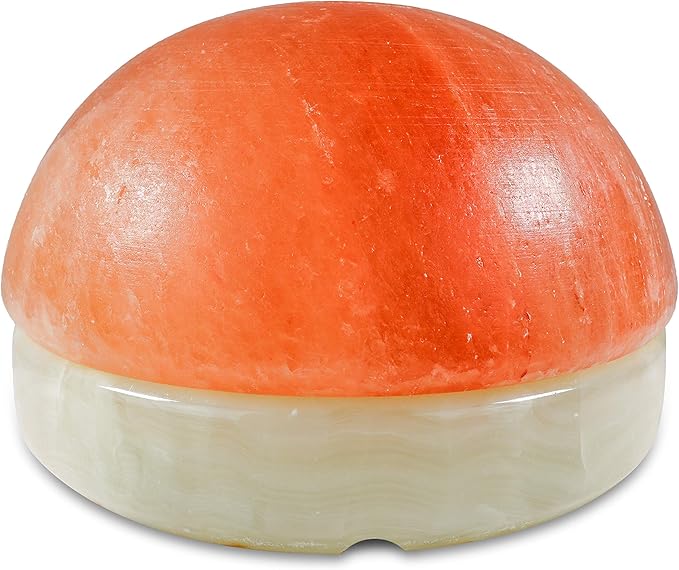 Himalayan Secrets® Salt Dome Lamp | for Warming Up Hands and Feet (11" Onyx Stone Base)