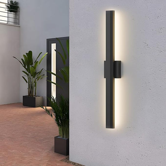 LamQee 31.5 In Aluminum Long Outdoor Wall Light, 3000K 2000LM Integrated LED Waterproof IP65, Linear Modern Exterior Lighting Fixtures Wall Mount Outside Sconce for House Porch Patio Garage Front Door