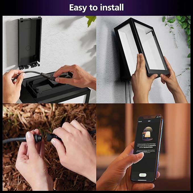 Philips Hue Impress Outdoor Wall Light Wide (Low-volt), (240 x 190mm) White & Color Light, Voice Control, Bridge required