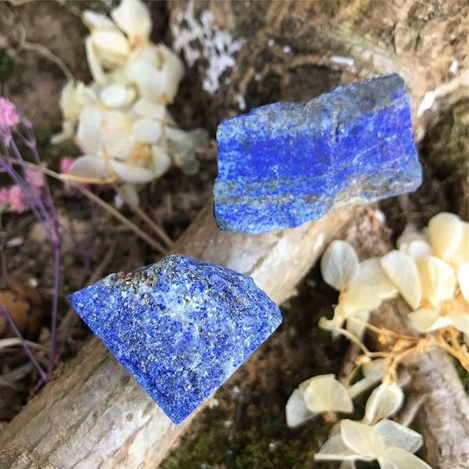 Zenkeeper 1Lb Lapis Lazuli Crystal Stone Natural Raw Stones & Fountain Rocks for Tumbling, Cabbing, Polishing, Wire Wrapping, Wicca & Reiki Crystal Healing