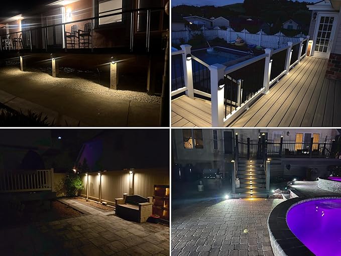 LED Low Voltage Deck Lights 3.74 Inch Landscape Lighting Fence Lights 2700K 180LM 12-24V AC/DC Aluminum Oil Rubbed Bronze Outdoor Step Light 2.5W IP65 with Wire Nuts 4FT Corded, 12 Pack