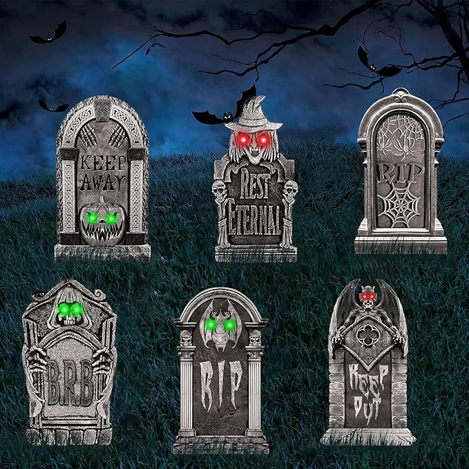 4 Pack Halloween Decoration LED Glowing Light Up Skulls Eyes, Horror DIY Glowing Eyes Lights Battery Operated for Halloween Decoration Masks, Skulls, Pumpkin, Spider, Tombstone Props (Green)