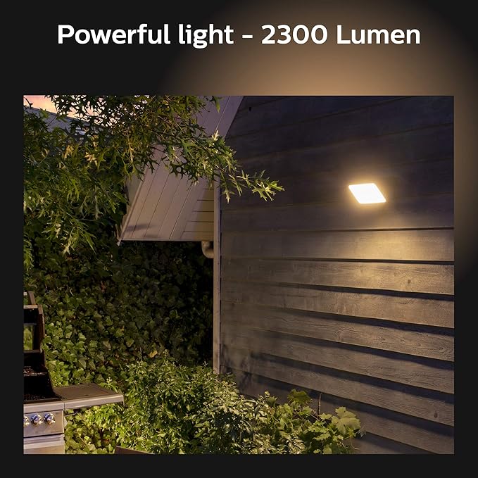 Philips Hue Discover Outdoor Smart Flood Light Fixture, Black - 15W, White and Color Ambiance LED Color-Changing Light - 2 Pack - Requires Hue Bridge - Control with Hue App and Voice - Weatherproof