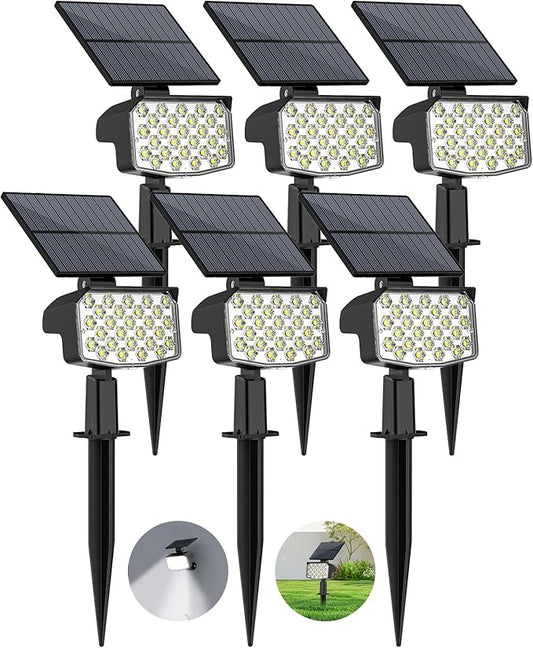 WELALO Solar Spot Lights Outdoor, 6 Pack/3 Modes Solar Landscape Spotlights, Adjustable Solar Powered Security Lights, IP65 Waterproof Wall Lights Solar Lights Outdoor for Walkway/Yard/Garden/Driveway