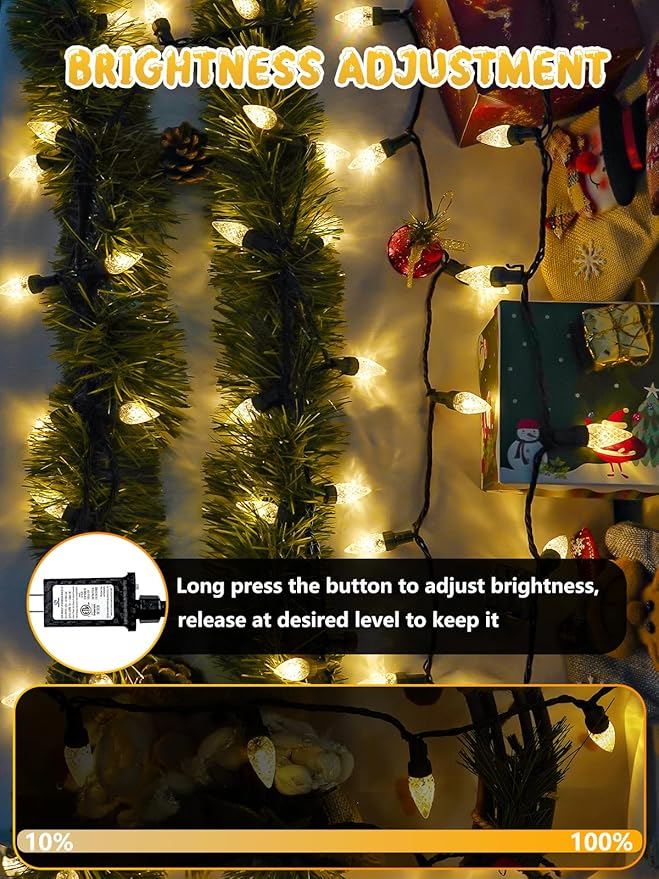 240 LED 78FT C6 Christmas String Lights, Super Long Christmas Lights Outdoor Indoor with 13 Modes & Timer, Waterproof Fairy Twinkle Light Plug in for Tree Garden Party Xmas Decorations (Warm White)