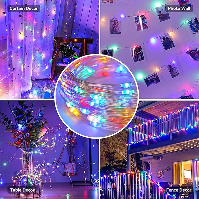 Fairy Light Battery Operated String Lights 6 Pack 20LED Copper Wire Firefly Twinkle Lights Indoor Waterproof for Christmas Halloween Garden Party Bedroom Wedding Birthday (Multicolor)