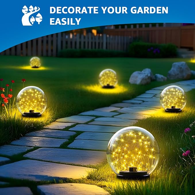 2-Pack Solar Floating Pool Lights Ball Outdoor Water-Resistant IP66 Solar-Powered that Float Flickering Lights for Swimming Pool Decor Pond Garden Party