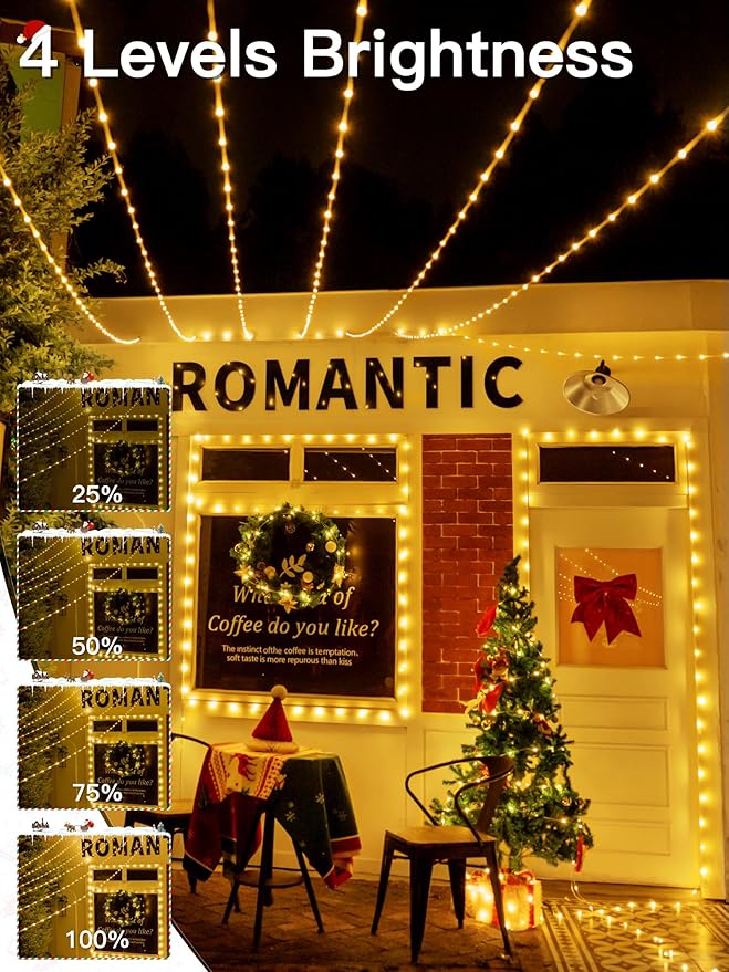 1000 LED 328 FT Outdoor Christmas Lights, IP67 Waterproof Twinkle String Lights with Remote 8 Modes and Timer Memory Function, Fairy Light for Holiday Garden Party Decorations(Warm White)