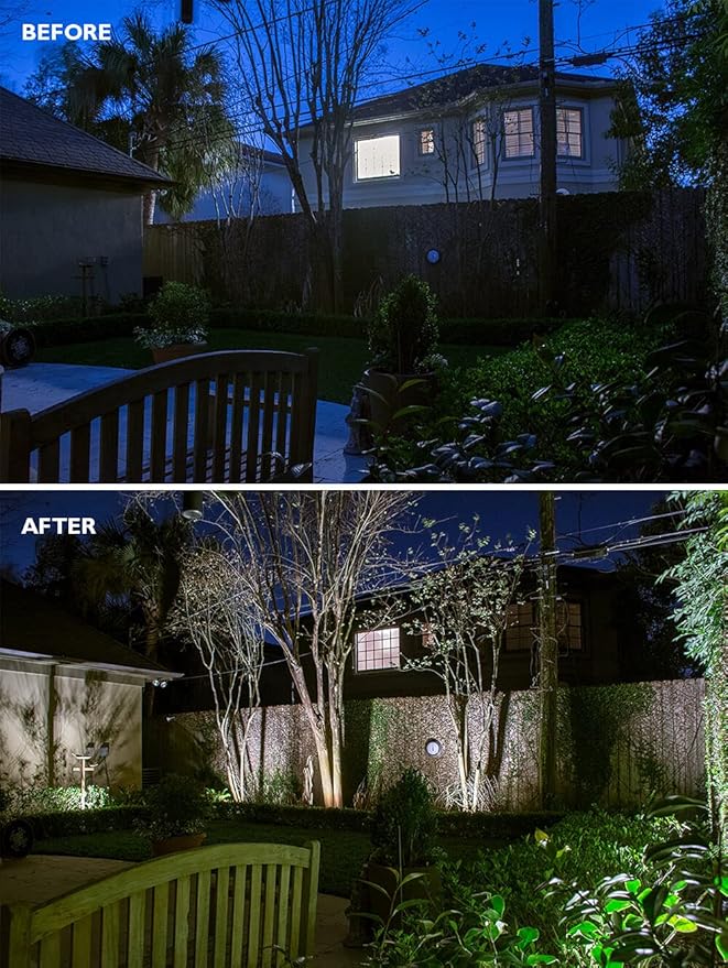 LED Flood Light Outdoor, Gen2 15W Landscape Tree Lights, 1370 Lumen 50W Replacement Waterproof Backyard Security Lights, 3000K Warm White, 1/2" Knuckle Mount, 120-277V and 5 Year Warranty
