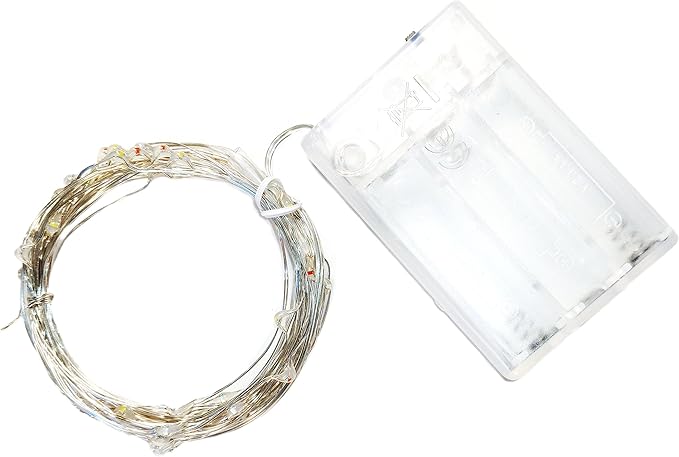 Hometown Evolution, Inc. Multi Colored Battery Operated Fairy Lights - 16.5 Foot 50 LED Fairy Lights on Silver Wire - Waterproof for Indoor and Outdoor Use