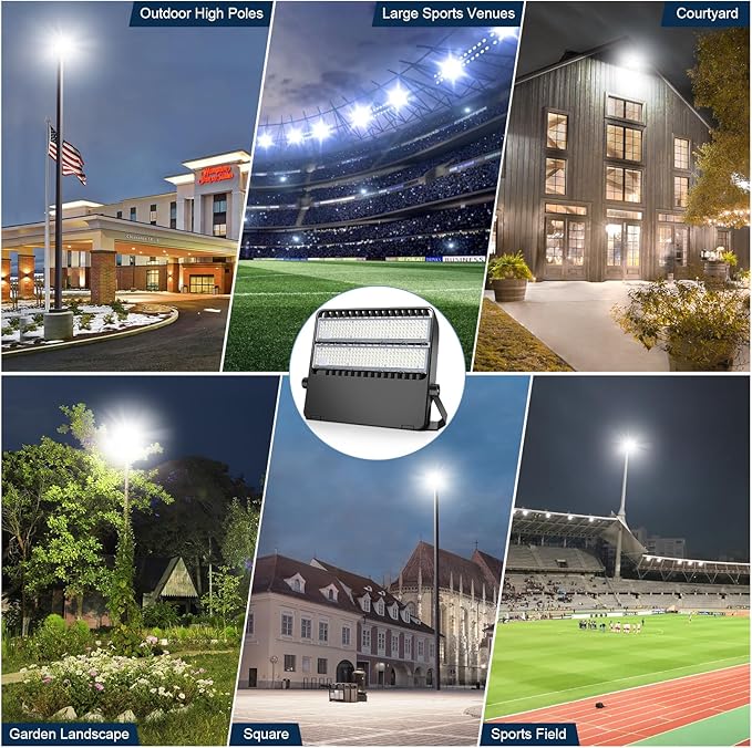 LED Flood Lights Fixture, Extremely Bright 36000LM Outdoor Stadium Light, IP65 Waterproof 240W Commercial Exterior Parking lot Lighting with 5000K Wide Angle and Heavy Duty
