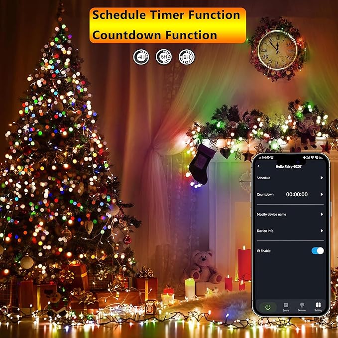 iBaycon Smart Color Changing Christmas Lights, 100FT 300 LED RGB Christmas Tree Lights Remote & App Controlled String Lights for Outdoor Indoor Christmas Decorations