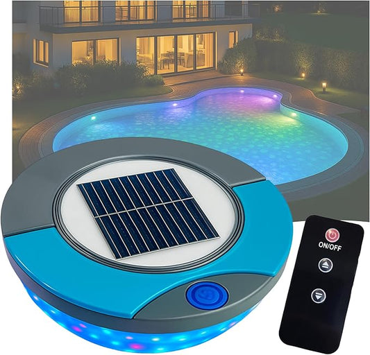 Game Pool Lights - 13 Modes 6 Color Effects, Easily Installable, Remote Controlled, Uses 3 AAA Rechargeable Batteries, for Above Ground Pools