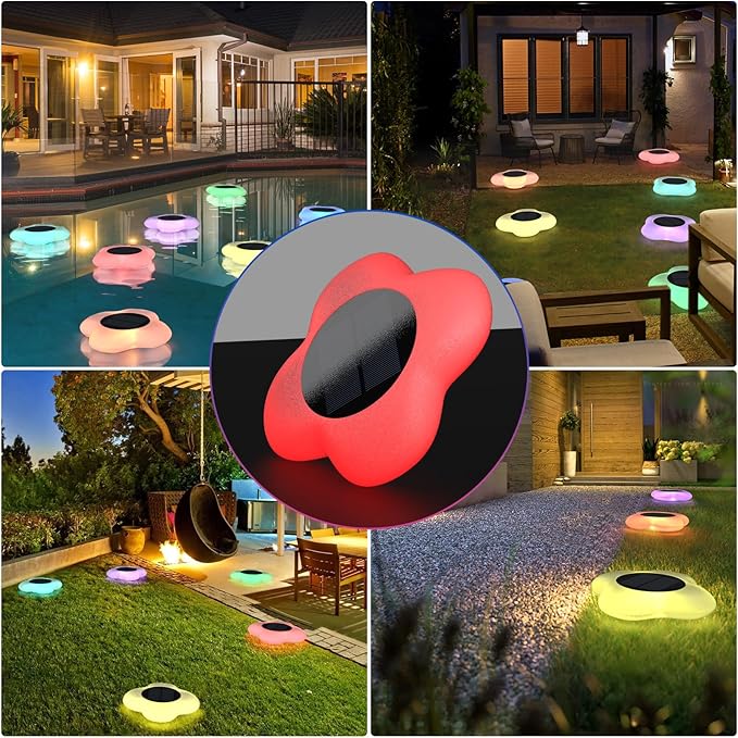 Floating Pool Lights Solar Powered, Solar Pool Lights That Float, Glow in The Dark Swimming Pool Light, Waterproof Light Up LED Pool Accessories 1PC