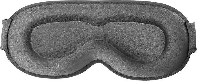 Sleep Eye Mask for Men Women, Lash Extensions 3D Contoured Cup Sleeping Mask, Travel Blackout Night Blindfold Eye Shade Cover with Adjustable Strap (Grey-Side Sleeper)