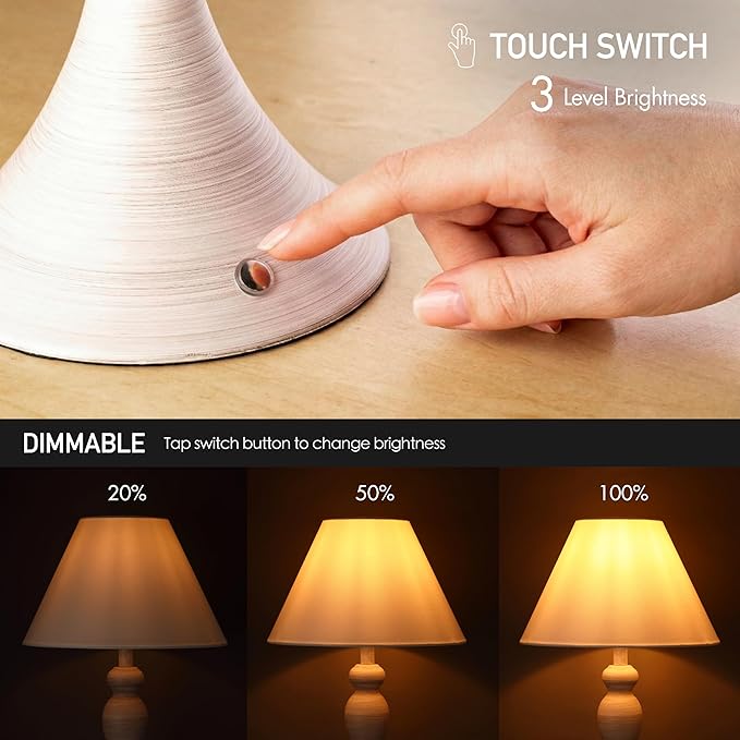 O'Bright Ember Rechargeable Table Lamp (Whitewashed)