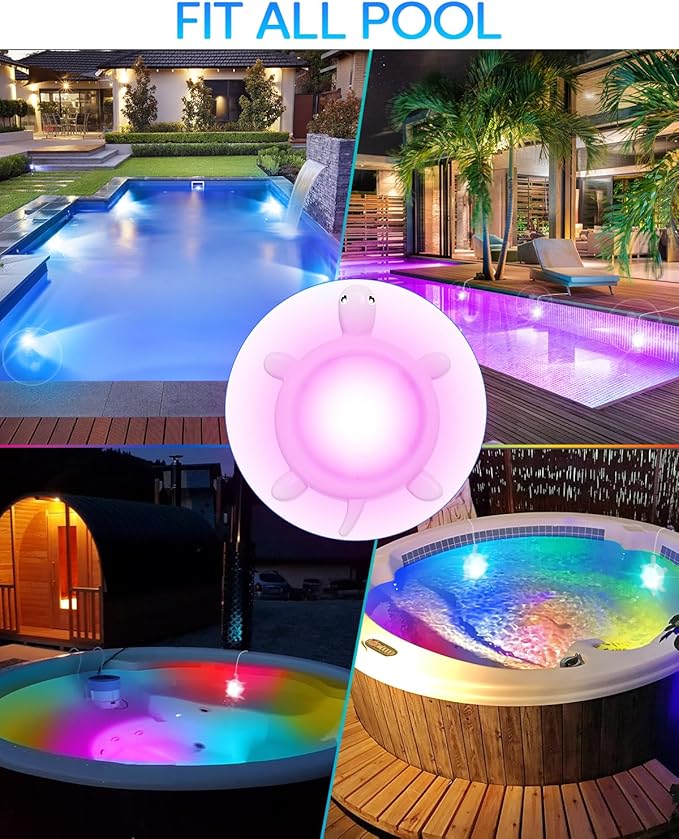 PRIORARE 22W Submersible Pool Lights, 5V Underwater Pool Light for Above Ground Inground Swimming Pools with APP Control Magnetic Led Pool Lights RGB Dimmable Timer IP68 Waterproof Music Sync