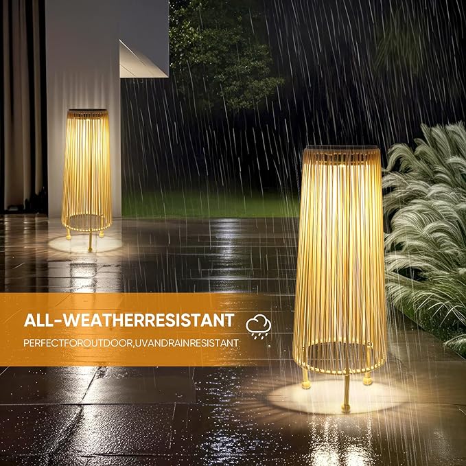 Outdoor Solar Floor Lamp, Upgraded Solar Patio Lamp, Brighter Outdoor Floor Lamp, Auto On/Off Patio Lamps Outdoor for Yard Garden Patio Pathway Lawn Decor