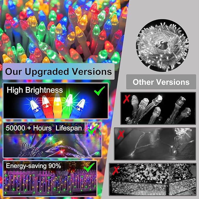 670 LED Christmas Lights with 148Drops, 66ft 12 Modes Hanging ice String Lights with Timer & Dimmable & Waterproof, Plug-in Fairy Lights for Indoor Outdoor Holiday Wedding Party Decorations Multicolor
