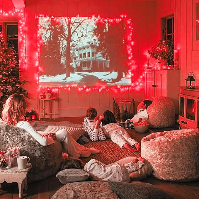 JMEXSUSS Red Valentines Day Decor Lights Clear Wire, 66ft 200 LED Red Christmas String Twinkle Fairy Lights Outdoor Indoor Plug in for Room Party Tree Valentines Day Decorations