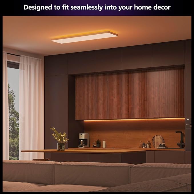 Philips Hue Datura Smart Ceiling Panel (Rectangular 11.81in x 47.24in) White & Color LED Ceiling Light, Bluetooth Compatible,Voice Control with Alexa, Apple Home & Google Assistant