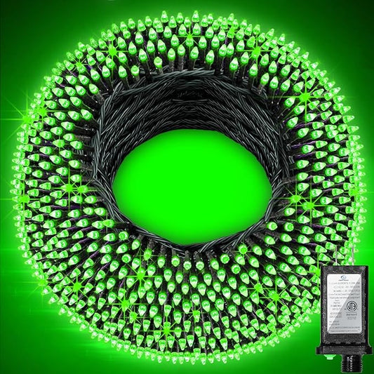 750 LED 240FT Christmas String Lights Outdoor, 12 Pro Modes and Timer Memory & Brightness, Plug in Waterproof Dark Green Wire Twinkle Light for for Xmas Yard Tree Wedding Party Decor (Green)