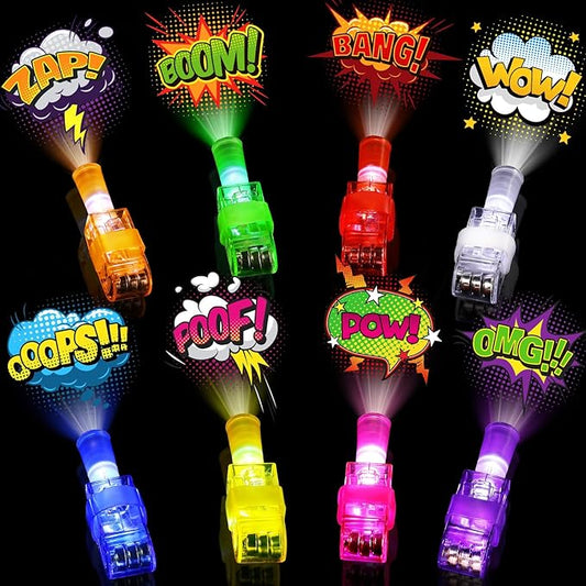 36 Pack Super Theme Hero Party Favors LED Finger Lights for Kids, Glow in the Dark hero Birthday Party Supplies, Goodie Bag Stuffers Classroom Treasure Box Prizes