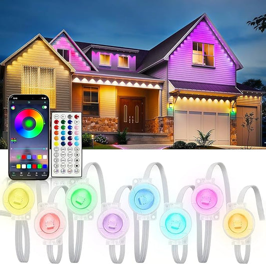Permanent Outdoor Lights, 350FT RGB IP67 Waterproof Eaves Lighting, Smart LED Outside House Lights with App/Remote Control for Halloween, Christmas Decor, Holiday, Party, Daily, All Year-Round