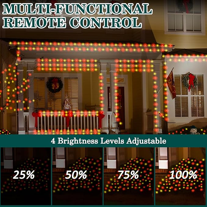 HYH Christmas Lights 1300 LED 426FT Outdoor Waterproof Christmas String Lights Connectable Fairy Tree Xmas Long Light Decorations with Remote Plug in for Indoor Party Yard Garden-Multicolored