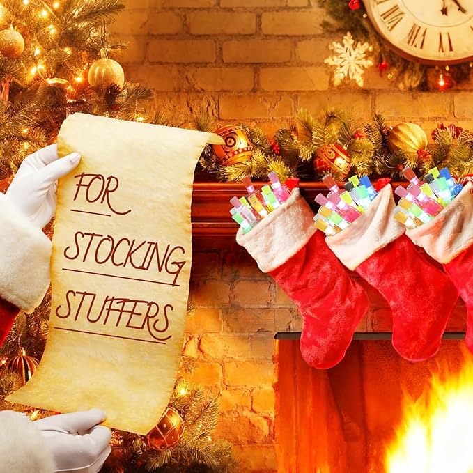 48PCS Christmas Party Favors, Finger Lights for Kids Bulk, Led Light Up Finger Light Birthday Decorations, Xmas Gifts for Grandkids Teen Stocking Stuffers Classroom Prizes Parties Goodie Bag Filler