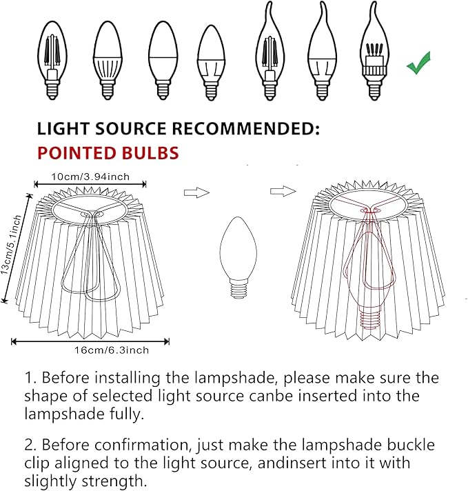 Small pleated lampshade chandelier shades set of 6. Lampshade for Wall Lamp.chandelier shades.small table lamps.For Cutting Edge bulbs.light bulb shade.chandelier light covers.4" X 5" X 6"