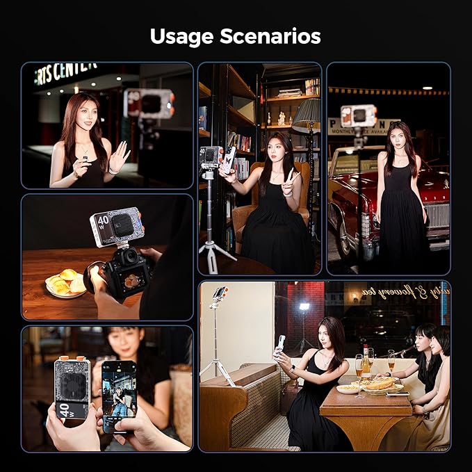 Leekai P40 6400mAh Portable LED Video Light, 40W Bi-Color 120 Beads Rechargeable Camera Light with Soft Light Cover, 2500K-9000K TLCI 95+ CRI>95 Selfie Light for Vlog Filming TikTok Live & Photography