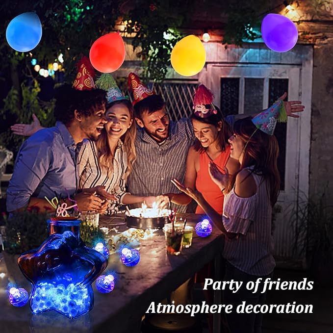 AIKEI 50pcs LED Balloon Lights, Mini Balls Lights,Long Standby Time Party Lamps,Waterproof Led Light for Paper Lantern Valentine's Day Wedding Birthday Party Decoration Blue