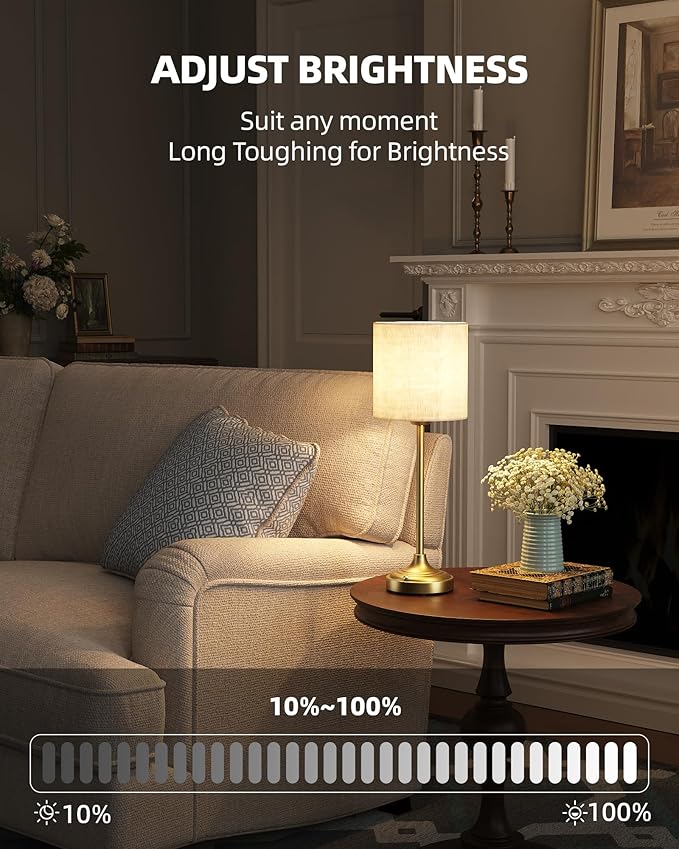 Cordless Table Lamp, 8000mAh Battery Operated Lamp with Stepless Dimming, 2700K LED Rechargeable Desk Lamp, Portable Touch Control Wireless Lamp for Kitchen, Dining Room, Bedroom, Living Room, Dorm
