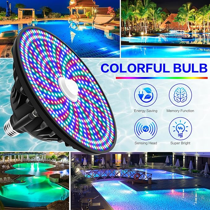 CEDIO 120V 90W Pool Lights for Inground Pool, Led Pool Light Bulb for Inground Pool, Color Changing Underwater Pool Light with Remote Control, E26/E27 Replacement