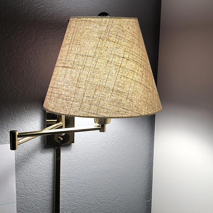 TOOTOO STAR Small Lamp Shades for Table Lamps 5" Top x 9" Bottom x 7" High,Set of 2 small brown lampshades,Handmade Lampshade in Natural Fabrics (Spider)