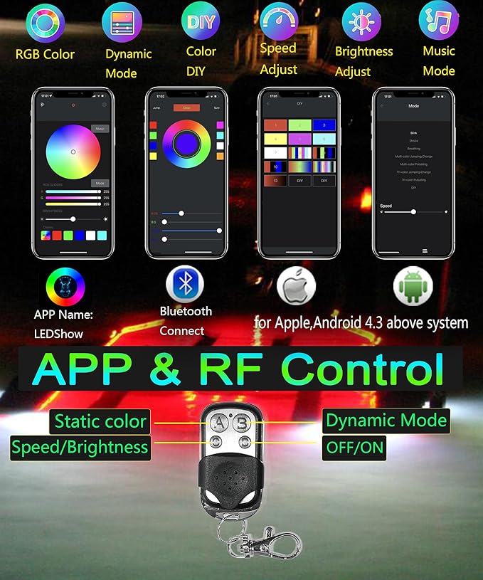 Standard 1/2in NPT Boat Drain Plug Light IP68 Waterproof RGBW Underwater Boat Trailer Light with APP RF Remote Control for Fishing Swimming Divinng, Anti-corrosion,Smart Cooling System