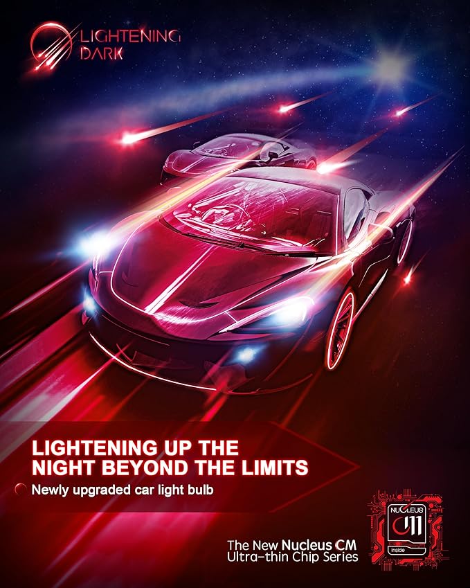 H7 Bulbs, No Adapter Required 400% Brightness 6500K Xenon White Fanless Non-Polarity Plug and Play Fog Bulb (Pack of 2)