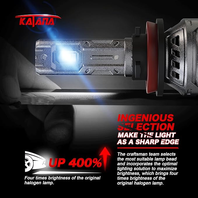 KATANA Fog Light Bulb 400% Brightness 6500K Plug and Play of 2