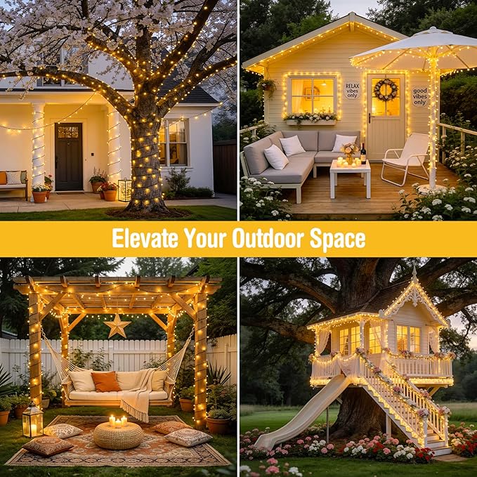 JMEXSUSS 66ft 200 LED Christmas Lights Outdoor, Warm White Christmas Tree Lights Indoor Plug in, 8 Modes Twinkle String Light for Outside Bedroom Wedding Party Classroom Dorm Ceiling Home Decorations