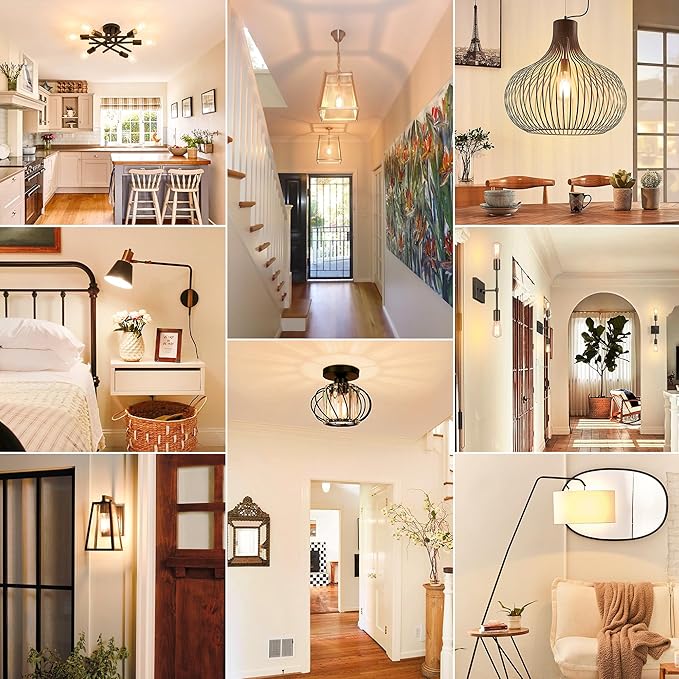 Vintage Edison Bulbs 60W Equivalent 850LM, 6W LED Light Bulb Warm White 2700K, ST58 Filament Lighting E26 Base, Non-Dimmable, Pack of 6