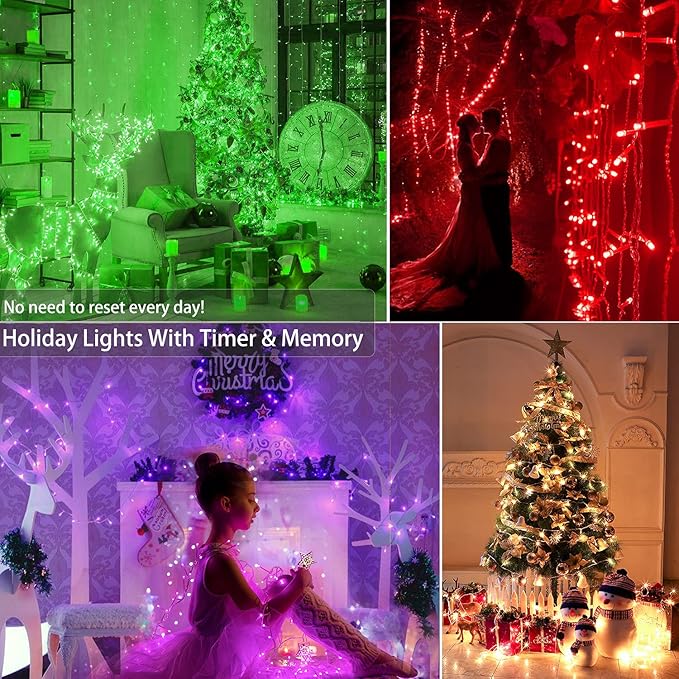 BrizLabs RGB String Lights, Color Changing Easter Pastel Lights, 100 LED 33ft USB Mini Christmas Light String Dimmable with Remote, Twinkle Fairy Light Clear Wire for Xmas Halloween Party Room