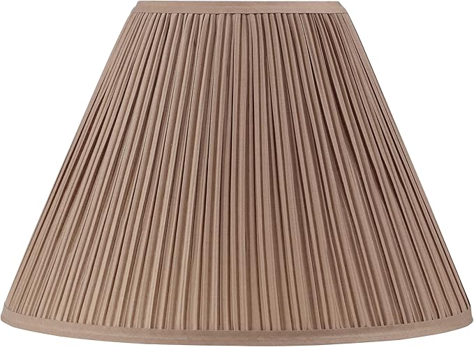 Aspen Creative 33171, Mushroom Pleated Traditional Sienna Brown Spider Lamp Shade, 6-1/2" Top x 15" Bottom x 11" Slant