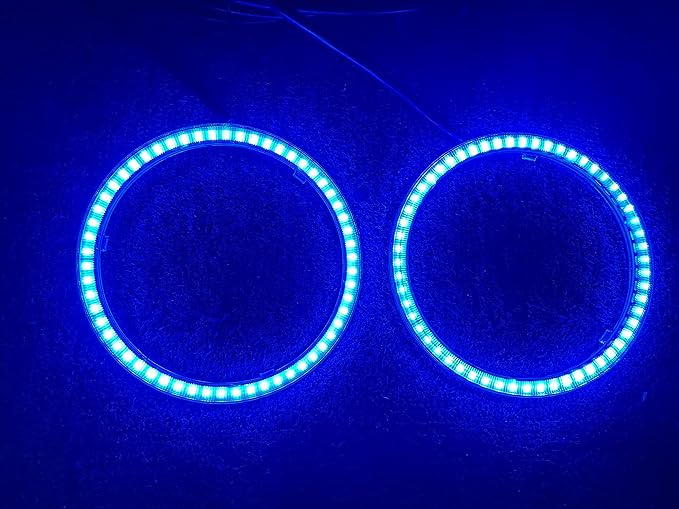 2PCS 70MM Dream Chasing Color Car Angel Eyes LED Halo Ring Lights,LED Headlight Lamp Daytime Running Light,Smart Phone iOS Android App Bluetooth and Remote Control Multilple Colors