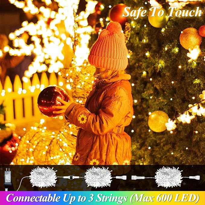 LitHome Color Changing Christmas String Lights, 35 Colors 66Ft 200 LED Christmas Lights Outdoor with Remote, Connectable Plug in RGB String Light for Xmas Tree Indoor Outside Party Holiday Decoration