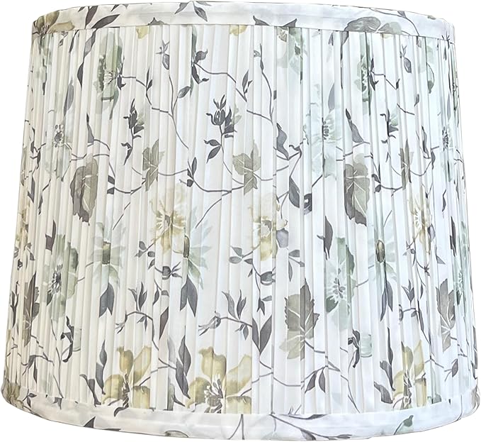 TOOTOO STAR Small Pleated Lamp Shades for table and floor lamps, 10.5" Top x12" Bottom x 9" High, Easy to Assemble, Replacement Print Drum Lampshades for Table Lamps & Bedside Lamps