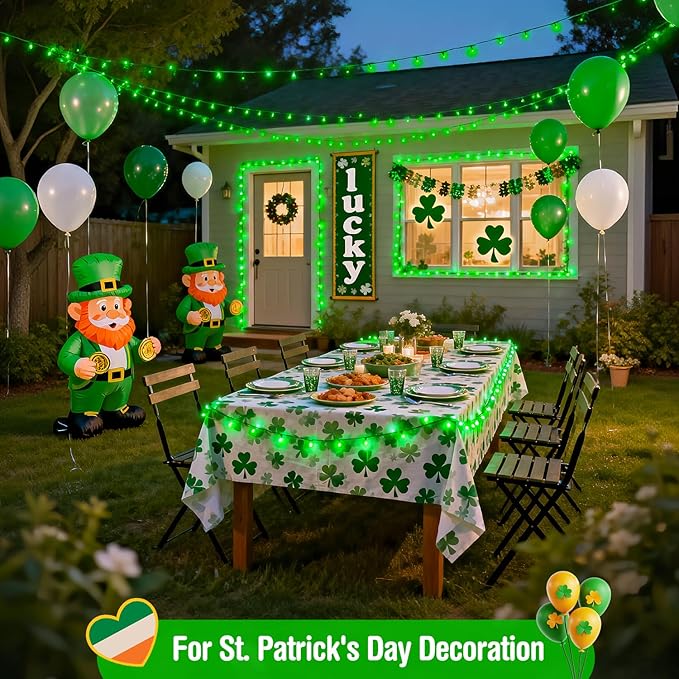 JMEXSUSS 2 Pack Solar String Lights Outdoor Waterproof, Total 400 LED 151FT Solar Christmas Lights Outdoor, 8 Modes Christmas Light for Outside Patio Yard Tree Decorations, Green